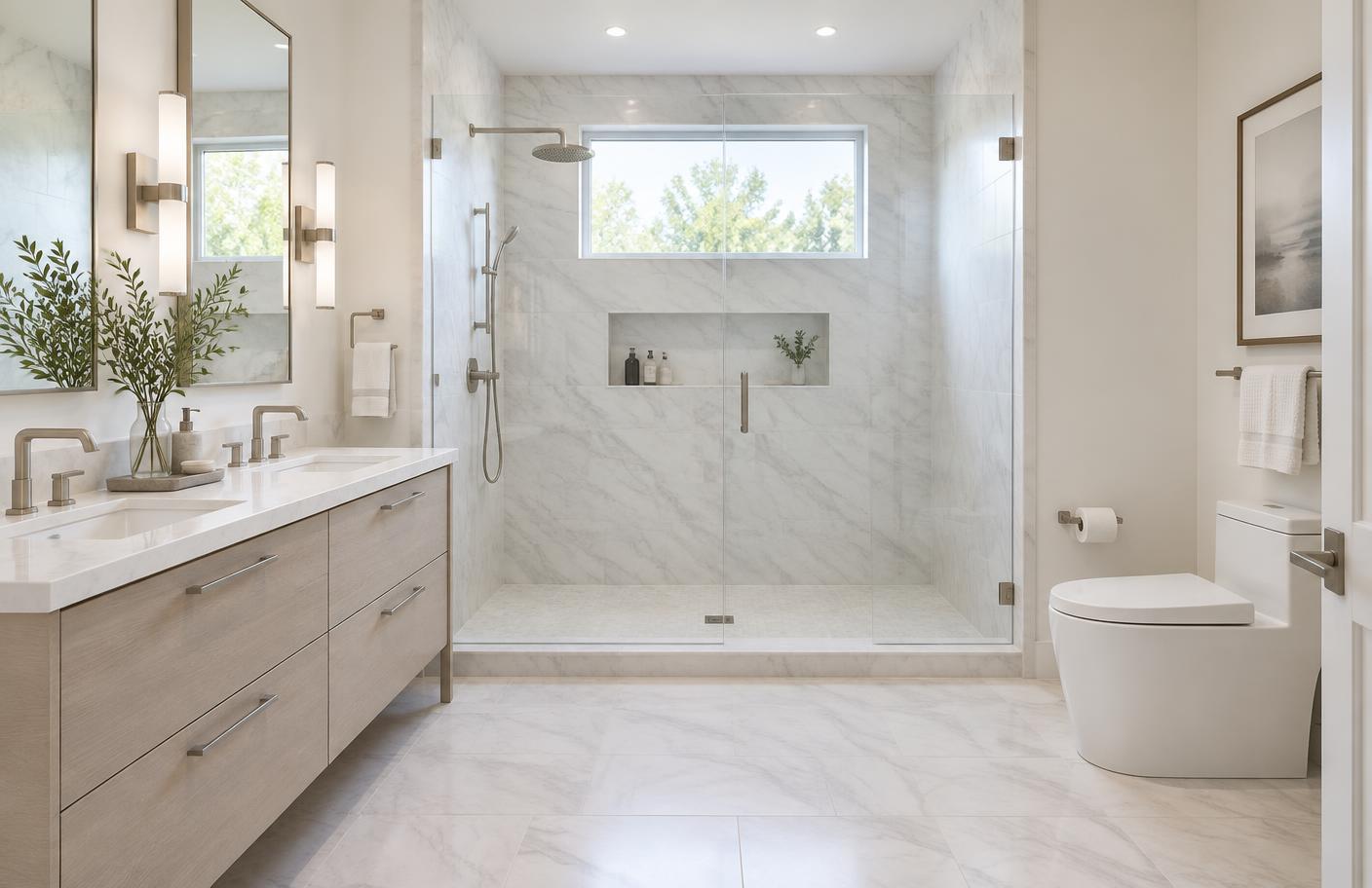 The same bathroom after a full Rapid Flow renovation