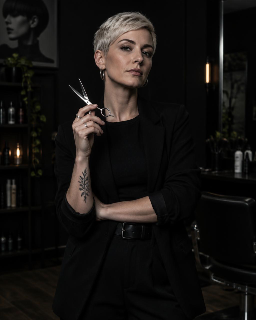 Portrait of Mara Quinn holding scissors